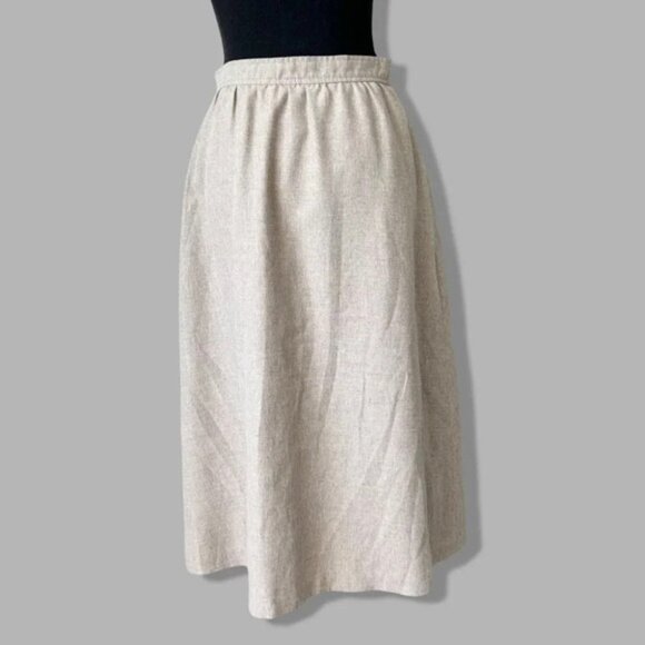 Vintage Mister Leonard Silk Flax Blend A Line Midi Skirt - Picture 3 of 15